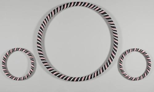 Black, Pink, and White Hula Hoops