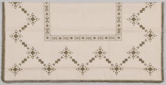 Linen Tablecloth with Geometric Designs