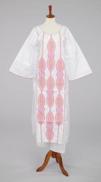 White Tunic with Multicolor Embroidered Decoration