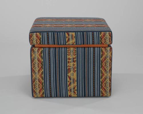 Striped Ottoman with Animal Designs