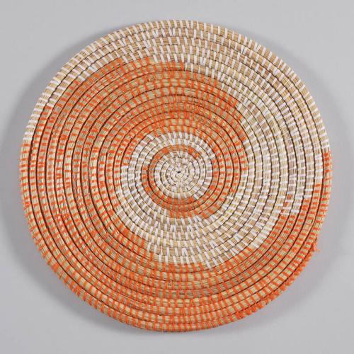 Orange and White Fiber Placemat