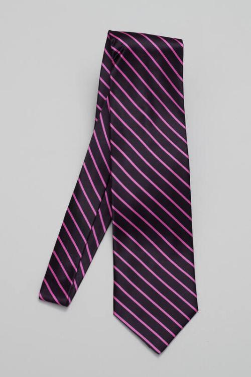 Black Necktie with Pink Stripes