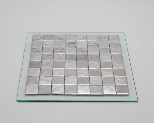 Metal and Glass Chess Board