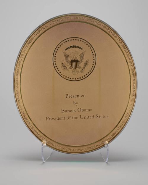 Presented by Barack Obama Commemorative Plate