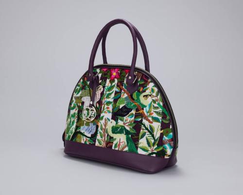 Purse with Embroidered Floral Design