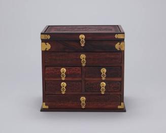 Wood Jewelry Box with Traditional Chinese Designs