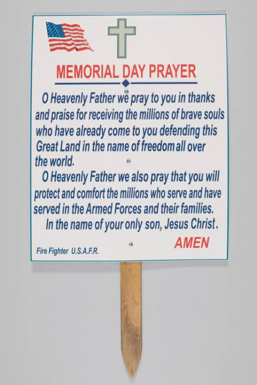 Memorial Day Prayer Picket Sign