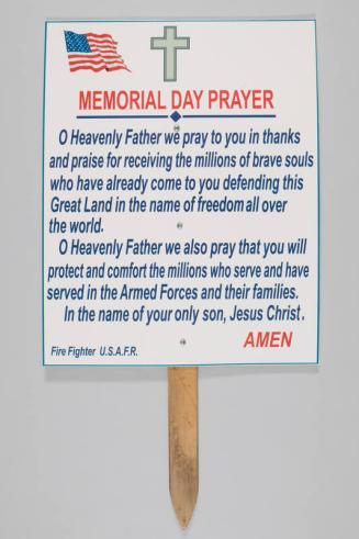 Memorial Day Prayer Picket Sign