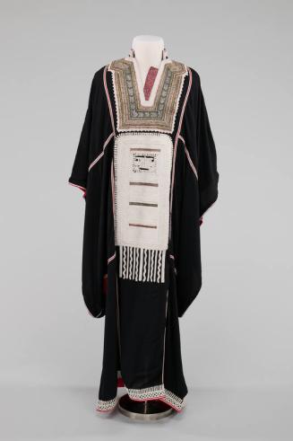 Black Robe with White and Red Accents