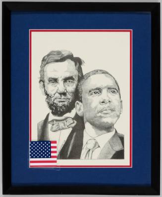 Portrait of Presidents Obama and Lincoln