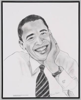 Black and White Portrait of President Obama