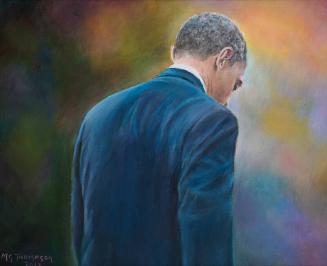 Painting of President Obama Bowing Head