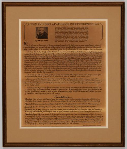 A Woman's Declaration of Independence 1848