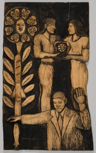 Wood Carving of President Obama and a Family