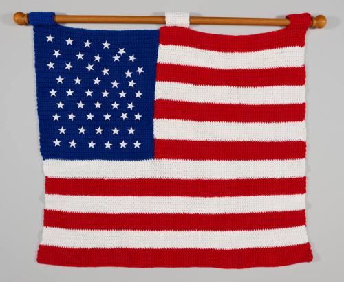 Crocheted American Flag Wall Hanging