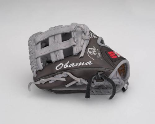 Signed Black and Gray Baseball Glove