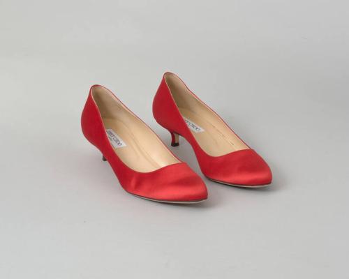Red Satin Pumps