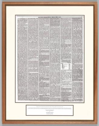 Framed Facsimile of a Letter to President Abraham Lincoln in the Sydney Morning Herald