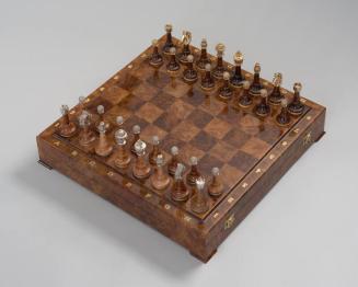 Walnut and Sterling Silver Chess Set