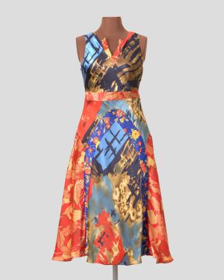 Multi-Print Placket Dress