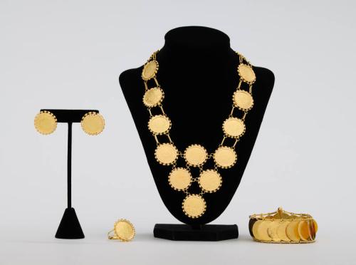 Gold Medallion Jewelry Set