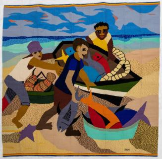 Tapestry of a Beach Scene