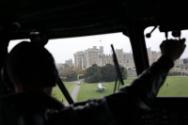 Image courtesy of the Barack Obama Presidential Library, View of Windsor Castle as Marine One a…
