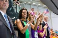 Image courtesy of the Barack Obama Presidential Library, First Lady Michelle Obama watches the …