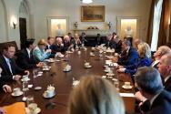 Image courtesy of the Barack Obama Presidential Library, President Barack Obama holds a bilater…