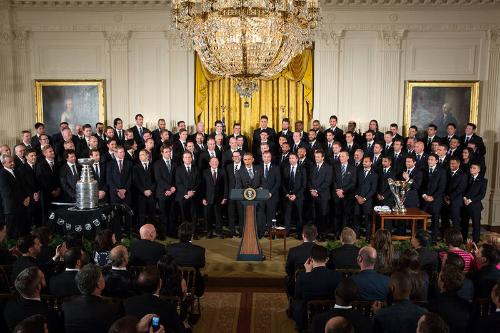 Image courtesy of the Barack Obama Presidential Library, President Barack Obama delivers remark…
