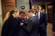 Image courtesy of the Barack Obama Presidential Library, Russian President Dmitry Medvedev joke…