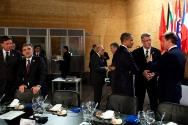 Image courtesy of the Barack Obama Presidential Library, President Barack Obama chats with Latv…