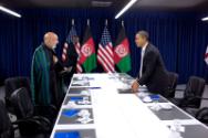 Image courtesy of the Barack Obama Presidential Library, President Barack Obama and President H…