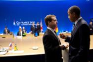 Image courtesy of the Barack Obama Presidential Library, President Barack Obama talks with Russ…