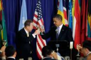 Image courtesy of the Barack Obama Presidential Library, President Barack Obama delivers a toas…
