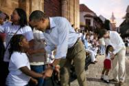 Image courtesy of the Barack Obama Presidential Library, President Barack Obama greets particip…