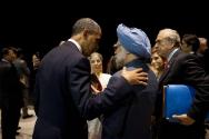 Image courtesy of the Barack Obama Presidential Library, President Barack Obama talks with Pres…