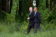 Image courtesy of the Barack Obama Presidential Library, President Barack Obama walks with Nati…