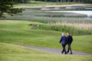 Image courtesy of the Barack Obama Presidential Library, President Barack Obama walks with Prim…