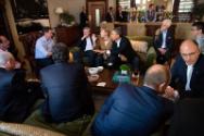 Image courtesy of the Barack Obama Presidential Library, President Barack Obama talks with G8 l…