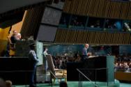 Image courtesy of the Barack Obama Presidential Library, President Barack Obama addresses the U…