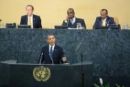 Image courtesy of the Barack Obama Presidential Library, President Barack Obama delivers remark…