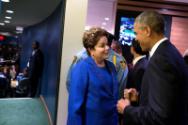 Image courtesy of the Barack Obama Presidential Library, President Barack Obama greets Presiden…