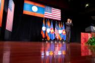 Image courtesy of the Barack Obama Presidential Library, President Barack Obama concludes remar…