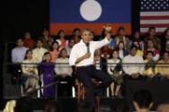 Image courtesy of the Barack Obama Presidential Library, President Barack Obama holds a Young S…