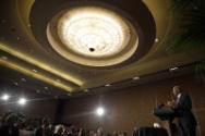 Image courtesy of the Barack Obama Presidential Library, President Barack Obama holds a press c…