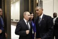 Image courtesy of the Barack Obama Presidential Library, President Barack Obama talks with Pres…