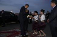 Image courtesy of the Barack Obama Presidential Library, President Barack Obama greets official…
